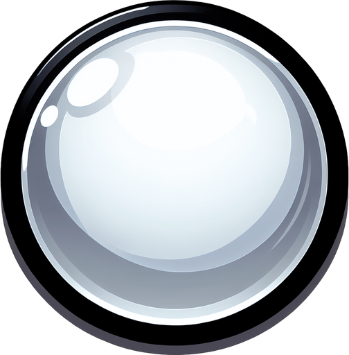 A white bubble with a black outline
Single Game Texture.  In-Game asset.  2d.  Blank background.  High contrast.  No shadows