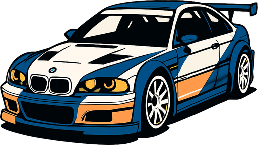 BMW M3 gtr.
In-Game asset.  2d.  High contrast.  No shadows