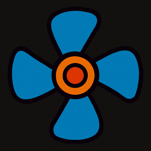 Fan blades symmetrical.
In-Game asset.  2d.  High contrast.  No shadows