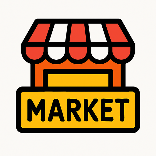 oyunlardaki market ikonu.
In-Game asset.  2d.  High contrast.  No shadows