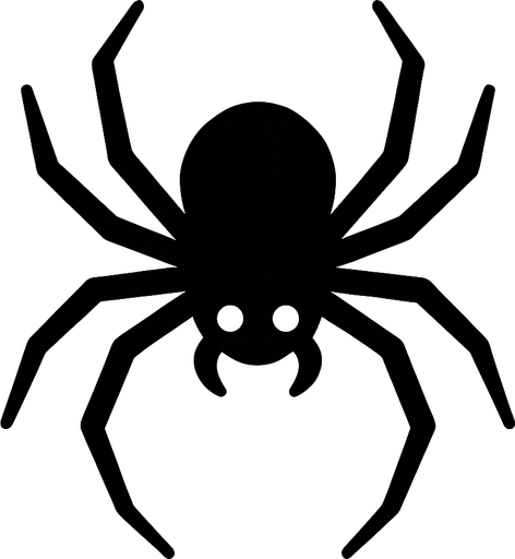 black spider.
In-Game asset.  2d.  High contrast.  No shadows