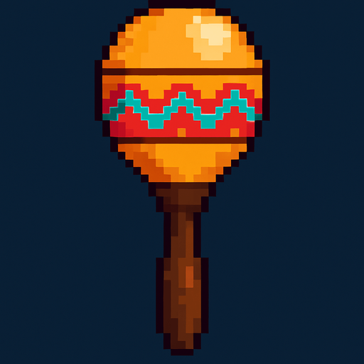 maracas instrument pixelart vertical 2d.
In-Game asset.  2d.  High contrast.  No shadows
