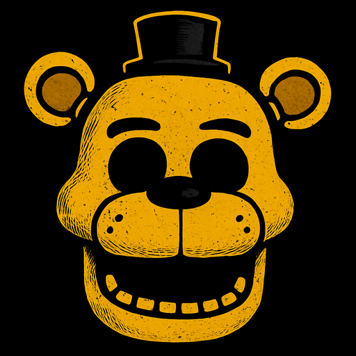 golden freddy head.
In-Game asset.  2d.  High contrast.  No shadows