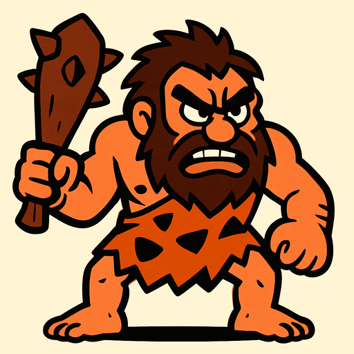 Taş devri düşman.
In-Game asset.  2d.  High contrast.  No shadows