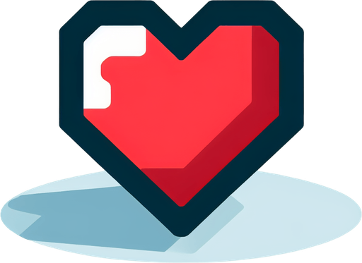 Kalp yap.
Single Game Texture. In-Game asset. 2d. Blank background. High contrast. No shadows.