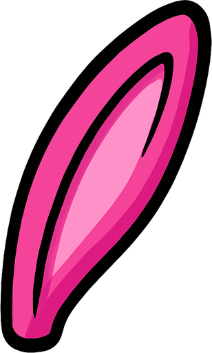 Pink rabbit ear.
In-Game asset.  2d.  High contrast.  No shadows