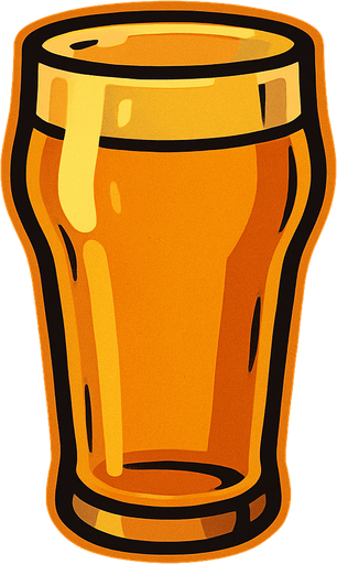 empty beer glass.
In-Game asset.  2d.  High contrast.  No shadows