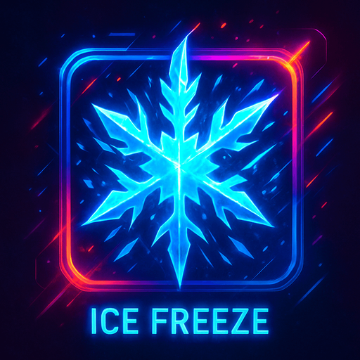 Ability icon 'Ice freeze' . cyberpunk. abstract. Futuer. different colors. HD colors