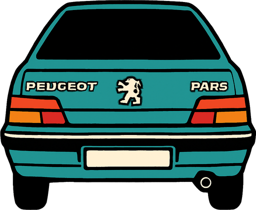 Peugeot pars arkasi ama yukaridan.
In-Game asset.  2d.  High contrast.  No shadows