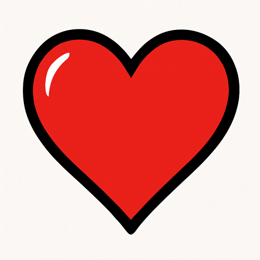 Un corazon rojo.
In-Game asset.  2d.  High contrast.  No shadows