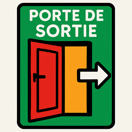 Porte de sortie.
In-Game asset.  2d.  High contrast.  No shadows