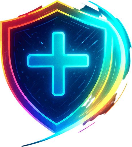 Ability icon 'Shield Boost' . cyberpunk. abstract. Futuer. different colors. HD colors