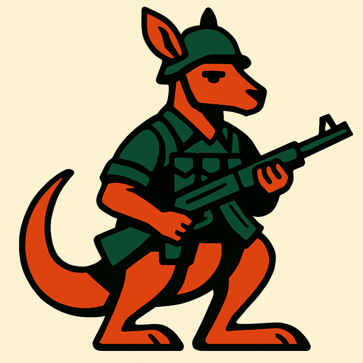 kangaroo soldier.
In-Game asset.  2d.  High contrast.  No shadows