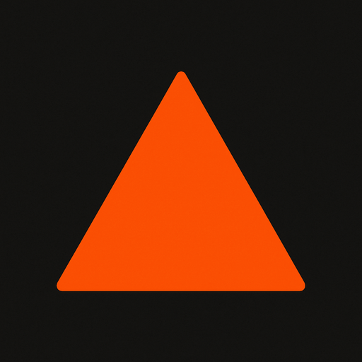 triangle #ff5500, simple, clean.
In-Game asset.  2d.  High contrast.  No shadows