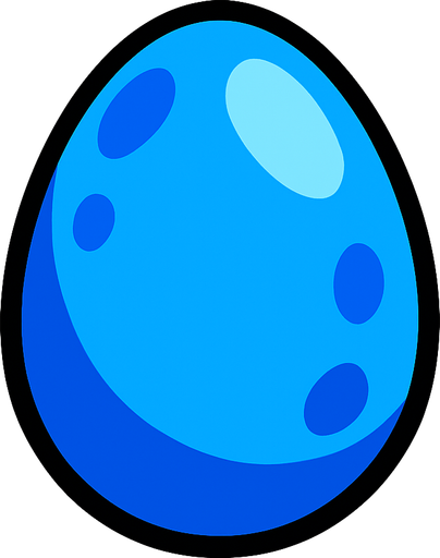 BLUE EGG.
In-Game asset.  2d.  High contrast.  No shadows