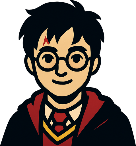 harry potter.
In-Game asset.  2d.  High contrast.  No shadows