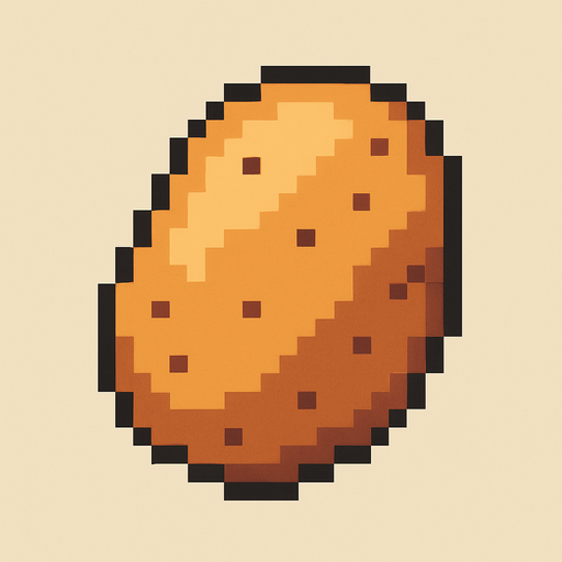 patata de pixeles.
In-Game asset.  2d.  High contrast.  No shadows