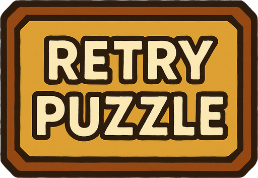 Button with RETRY PUZZLE on it in professor Layton game style artwork 
In-Game asset.  2d.  High contrast.  No shadows