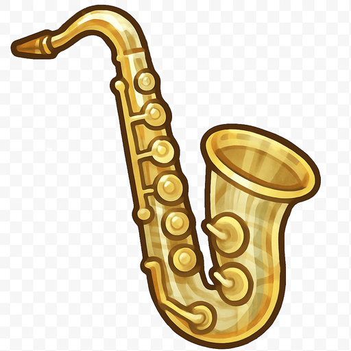 Saxophone transparent.
In-Game asset.  2d.  High contrast.  No shadows