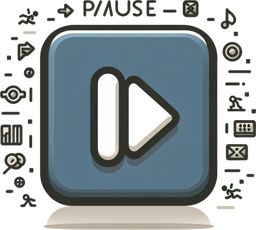 pause button for endless runner game.
Single Game Texture. In-Game asset. 2d. Blank background. High contrast. No shadows.