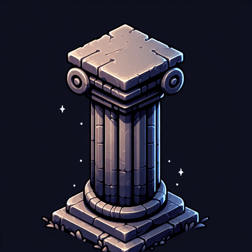 pillartop mg.
Single Game Texture.  In-Game asset.  2d.  Blank background.  High contrast.  No shadows