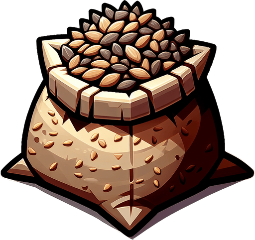 Kuş yemi.
Single Game Texture.  In-Game asset.  2d.  Blank background.  High contrast.  No shadows