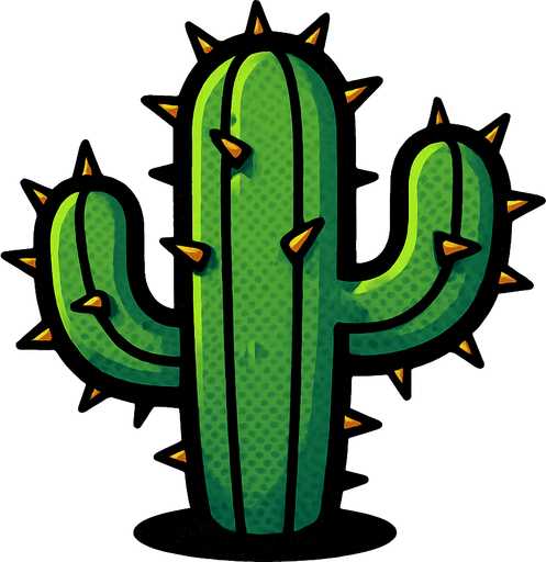 Cactus.
In-Game asset.  2d.  High contrast.  No shadows