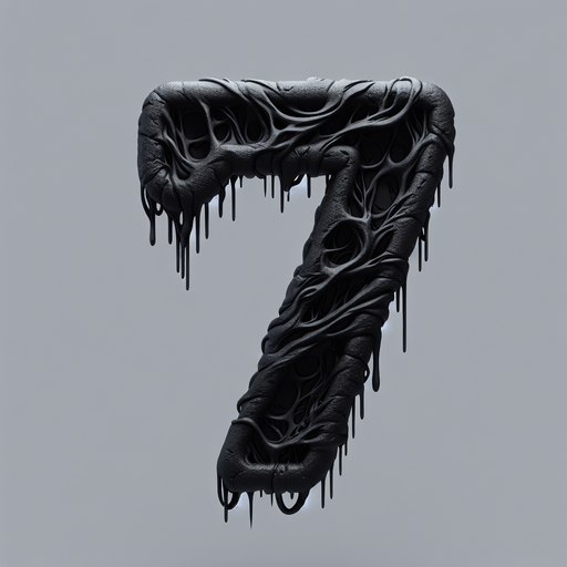 the number 7 written in black, make the numbers eerie.
Single Game Texture. In-Game asset. 2d. Blank background. High contrast. No shadows.