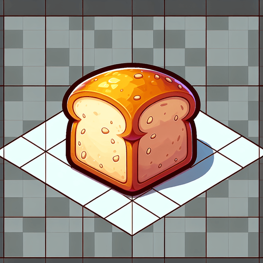 bread,cartoon,2d,blank background.
Single Game Texture.  In-Game asset.  2d.  Blank background.  High contrast.  No shadows