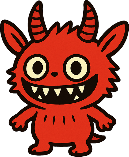 Red Labubu.
In-Game asset.  2d.  High contrast.  No shadows