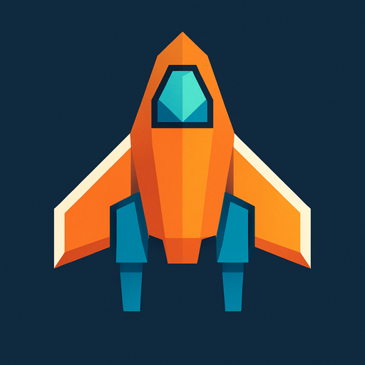 give me a low polly spaceship.
In-Game asset.  2d.  High contrast.  No shadows