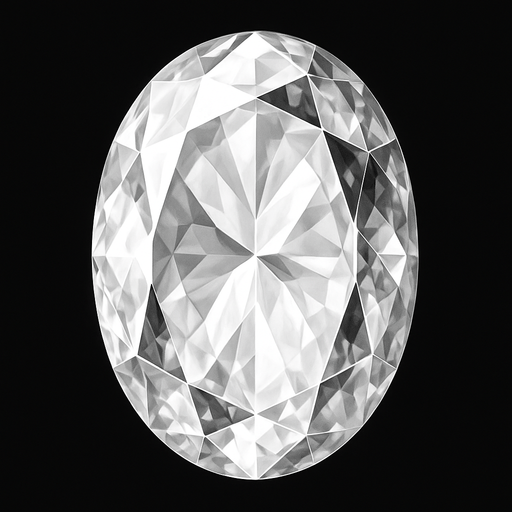 white gem realistic oval.
In-Game asset.  2d.  High contrast.  No shadows