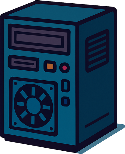 PC Case.
In-Game asset.  2d.  High contrast.  No shadows