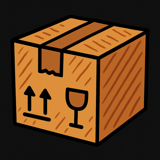 A cardboard.
In-Game asset.  2d.  High contrast.  No shadows