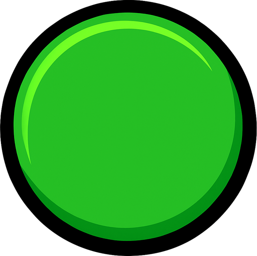 green circle button.
In-Game asset.  2d.  High contrast.  No shadows