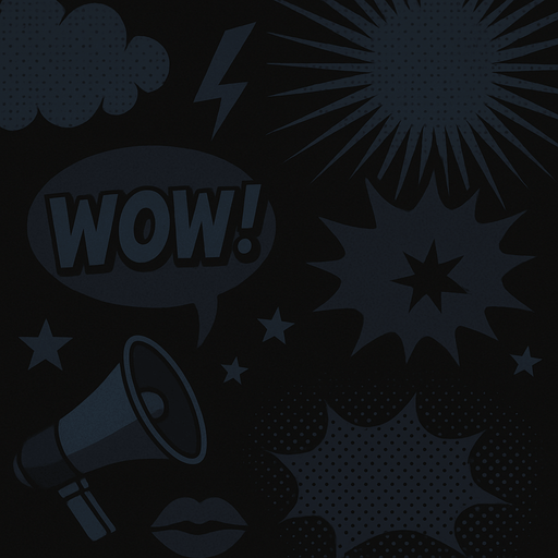 Black popart background. Only dark colors. Lots of pop art reference
In-Game asset.  2d.  High contrast.  No shadows