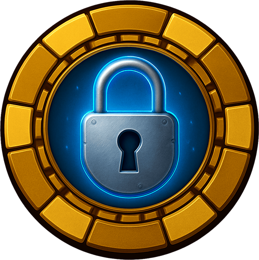 Change the image of the shield into the center to a steel padlock with a keyhole on it.