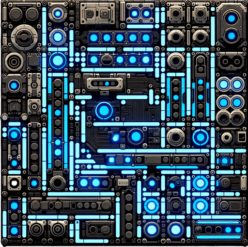 blue and black checkerboard patter led lights.
Single Game Texture. In-Game asset. 2d. Blank background. High contrast. No shadows.