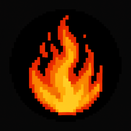 30x30 fire circular.
In-Game asset.  2d.  High contrast.  No shadows