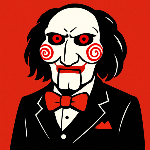 saw( movie charakter).
In-Game asset.  2d.  High contrast.  No shadows