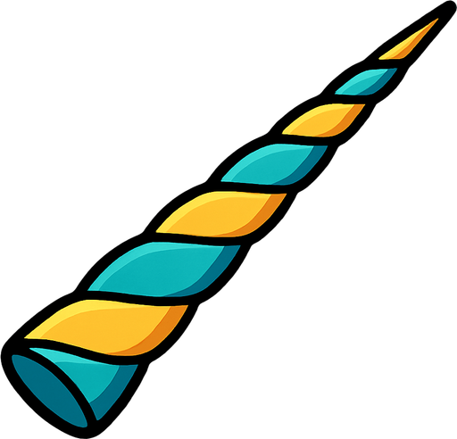 straight right pointing narwhal horn.
In-Game asset.  2d.  High contrast.  No shadows