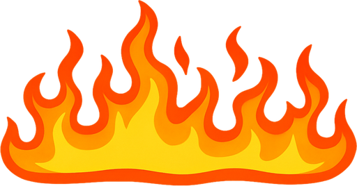 horizontal fire.
In-Game asset.  2d.  High contrast.  No shadows