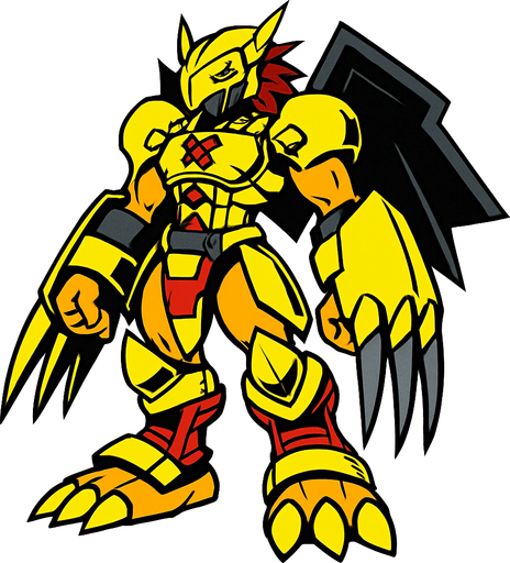 Wargreymon.
In-Game asset.  2d.  High contrast.  No shadows