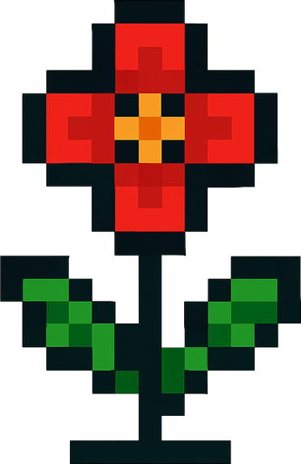 uan flor pixelar para plantar, sin matera sola una hermosa flor.
In-Game asset.  2d.  High contrast.  No shadows