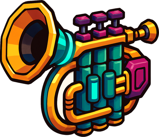Trompeta evolucionada.
In-Game asset.  2d.  High contrast.  No shadows