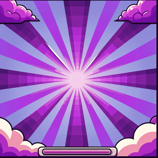 cartoon purple rays background.
Single Game Texture. In-Game asset. 2d. Blank background. High contrast. No shadows.