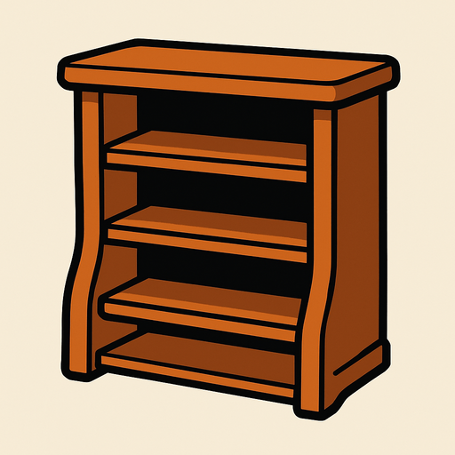 Shelf.
In-Game asset.  2d.  High contrast.  No shadows