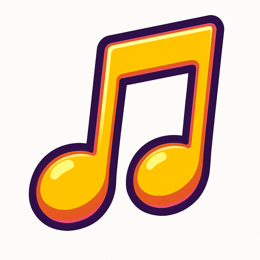 music note.
In-Game asset.  2d.  High contrast.  No shadows