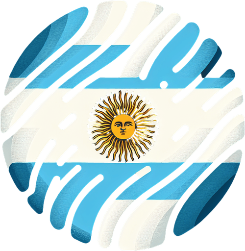 la bandera de argentina redonda.
Single Game Texture.  In-Game asset.  2d.  Blank background.  High contrast.  No shadows