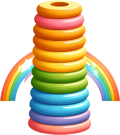 Amazing games background for wooden children’s rainbow stacking tower game.
